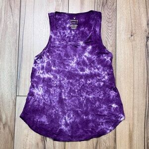 American Eagle Outfitters Purple Tie-Dye Tank Top